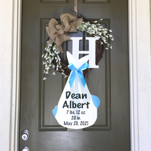 Just the Bundle as a Door Hanger, Birth Announcement Yard Stork Sign in Golden Isles - St Simons, Jekyll, Sea Island, Darien & Brunswick